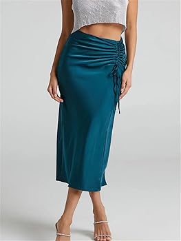 Amazon.com: DBFBDTU Satin Skirt for Women High Waist Slim